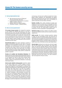 Annex III: The human security survey  A.	 Survey implementation team •	 Alfa International for Research Polling and Informatics/Ramallah, West Bank. •	 Société d’Etudes de Realisation de Consultants