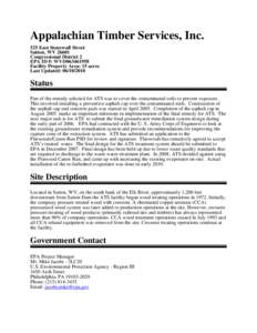 Region 3 GPRA Baseline RCRA Corrective Action Facility Appalachian Timber Services, Inc. WVD063461958