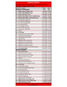 Summer Service 4A Weekend Service UNH to Malls & Portsmouth Market Square Saturday & Sunday Summer Only Stop ID # & Locations