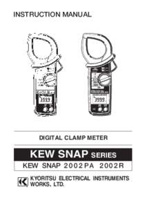 INSTRUCTION MANUAL  DIGITAL CLAMP METER KEW SNAP SERIES KEW SNAP ＰＡ R