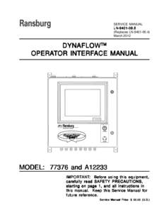 SERVICE MANUAL LN[removed]Replaces LN[removed]March[removed]DYNAFLOW TM