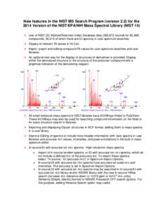 New features in the NIST MS Search Program (version 2