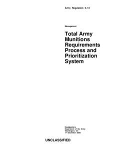 Army Regulation 5–13  Management Total Army Munitions