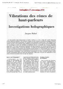 Le magazine audiophile -Vibrations des cones de haut-parleurs  Ai ./-Ji^i^kil/-