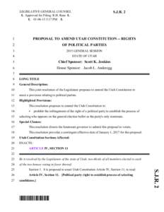 LEGISLATIVE GENERAL COUNSEL 6 Approved for Filing: R.H. Rees:17 PM 6 S.J.R. 2