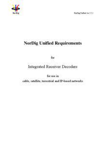 NorDig Integrated Receiver Decoder Specification