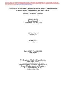 Industrial hygiene / Smog / Medicine / Boating / Correct Craft / Recommended exposure limit / Waterskiing / Wakeboarding / Tubing / Health / National Institute for Occupational Safety and Health / Occupational safety and health