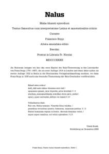 Nalus Maha-bharati episodium Textus Sanscritus cum interpretatione Latina et annotationibis criticis Curante Francisco Bopp Altera emendata editio