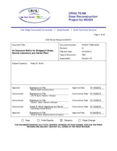 ORAU TEAM Dose Reconstruction Project for NIOSH Oak Ridge Associated Universities I Dade Moeller I MJW Technical Services Page 1 of 45