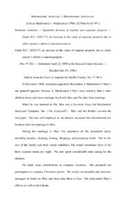 MIDDENDORF, APPELLEE, v. MIDDENDORF, APPELLANT. [Cite as Middendorf v. Middendorf (1998), 82 Ohio St.3dDomestic relations — Equitable division of marital and separate property — Under R.C, an increas