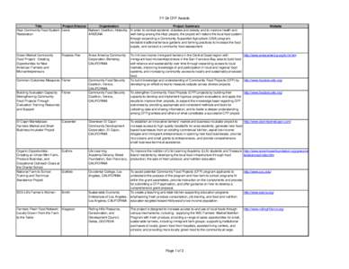 FY 04 CFP Awards Title Project Director Organization Project Summary Hopi Community Food System Lewis