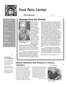 East Asia Center Newsletter News  1