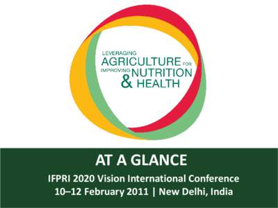 AT A GLANCE IFPRI 2020 Vision International Conference LEVERAGING AGRICULTURE FOR IMPROVING & HEALTHIndia