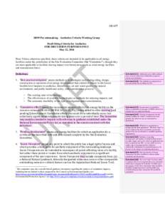 DRAFT  SB99 Pre-rulemaking - Aesthetics Criteria Working Group Draft Siting Criteria for Aesthetics FOR DISCUSSION PURPOSES ONLY May 22, 2014