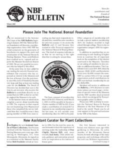 NBF BULLETIN News for contributors and friends of