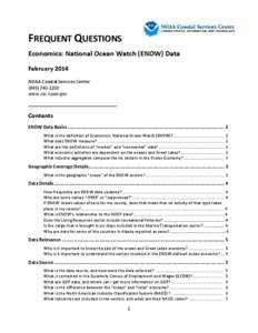 FREQUENT QUESTIONS Economics: National Ocean Watch (ENOW) Data February 2014 NOAA Coastal Services Center[removed]www.csc.noaa.gov