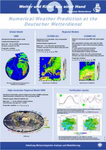Numerical Weather Prediction at the Deutscher Wetterdienst Global Model Regional Models