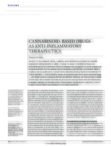 REVIEWS  CANNABINOID-BASED DRUGS AS ANTI-INFLAMMATORY THERAPEUTICS Thomas W. Klein