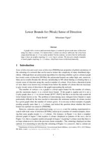 Lower Bounds for (Weak) Sense of Direction Paolo Boldi∗ Sebastiano Vigna∗  Abstract