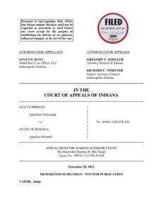 FILED  Pursuant to Ind.Appellate Rule 65(D), this Memorandum Decision shall not be regarded as precedent or cited before any court except for the purpose of