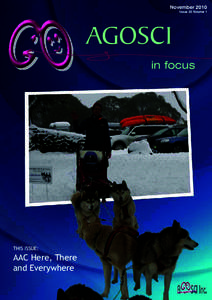 November 2010 Issue 30 Volume 1 AGOSCI in focus