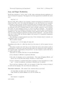 Functional Programming and Specification  Lecture Note 1, 4 February 2011