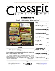 CrossFit Journal Article Reprint. First Published in CrossFit Journal Issue 15 - November[removed]Nutrition: Avoiding Metabolic Derangement Food Page 1