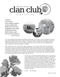 clan club McGregor Vineyard N E W S L E T T E R  A gourd