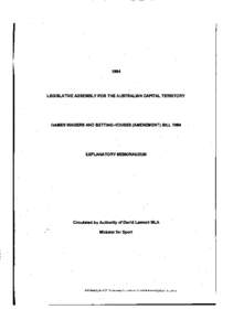 1994  LEGISLATIVE ASSEMBLY FOR THE AUSTRALIAN CAPITAL TERRITORY GAMES WAGERS AND BETTING-HOUSES (AMENDMENT) BILL 1994