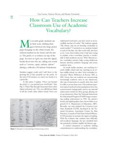 Larson, Dixon, and Townsend | How Can Teachers Classroom Use of Academic Vocabulary? Lisa Larson,