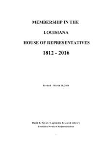 MEMBERSHIP IN THE LOUISIANA HOUSE OF REPRESENTATIVES[removed]