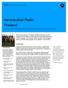 Mobile technology / Wireless / Motorola / Suvarnabhumi Airport / Airport / Connect Project / Dimetra / Technology / Trunked radio systems / Terrestrial Trunked Radio