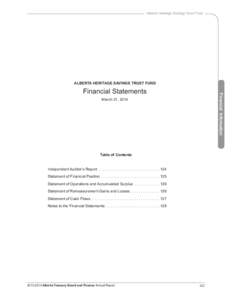 Alberta Heritage Savings Trust Fund[removed]Financial Statements