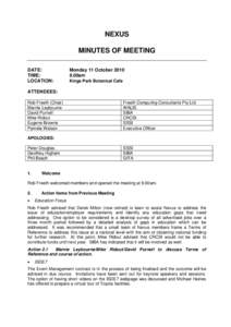 Microsoft Word - Nexus Meeting Minutes 11 Oct 2010.doc