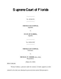 Supreme Court of Florida ____________ No. SC00-954 ____________  THOMAS LEE GUDINAS,