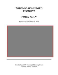 TOWN OF READSBORO VERMONT TOWN PLAN Approved, September 1, 2010