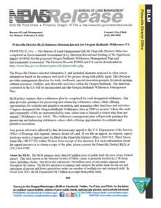 Prineville BLM releases decision record for Oregon Badlands EA