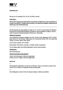 GROSSER RAT  Sitzung vom 16. September 2014, Art. Nr[removed], romm/eb PROTOKOLL (GR[removed]Aargauische Volksinitiative 