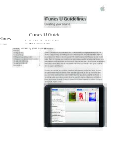 iTunes U Guidelines Creating your course Contents	 Overview	1 Getting started