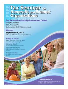 San Bernardino Tax Seminar for Nonprofit and Exempt Organizations