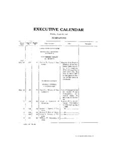 EXECtJTIVE CALENDAR Monday, l\Iarch 24, 1947 NOMINATIONS Date of report