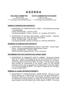AGENDA BUILDING COMMITTEE 1st March 15, [removed]:00 A.M. Lake Superior Room