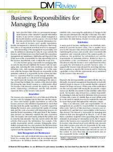 intelligent solutions  by jonathangeiger Business Responsibilities for Managing Data