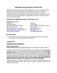 National Oceanic and Atmospheric Administration / Northern Gulf Institute / Association of Public and Land-Grant Universities / Oak Ridge Associated Universities / Deepwater Horizon oil spill / Oil spill / Mississippi State University / Emergency management / Oktibbeha County /  Mississippi / Mississippi / Florida State University