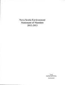 Nova Scotia Environment Statement of Mandate[removed] 