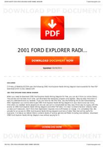 BOOKS ABOUT 2001 FORD EXPLORER RADIO WIRING DIAGRAM  Cityhalllosangeles.com 2001 FORD EXPLORER RADI...