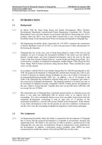 Infrastructural Works for Housing Development at Telegraph Bay Engineering Feasibility Study Environmental Impact Assessment – Final EIA Report TDD HKI&Is Development Office Agreement No. CE 92/97