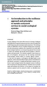 Cambridge University Press6 - Principles for Building Resilience: Sustaining Ecosystem Services in Social–Ecological Systems Edited by Reinette Biggs, Maja Schlüter and Michael L. Schoon Excerpt More 