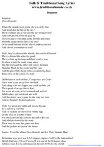 Folk & Traditional Song Lyrics - Requiem