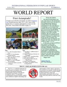 INTERNATIONAL FEDERATION OF POPULAR SPORTS JULY, 2012 NUMBER 02  WORLD REPORT